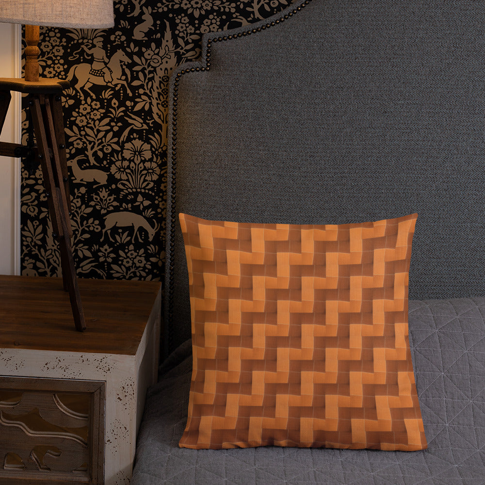 2-in-1 Premium Pillow (Burnt Orange Tiles / Lemon Snakes)
