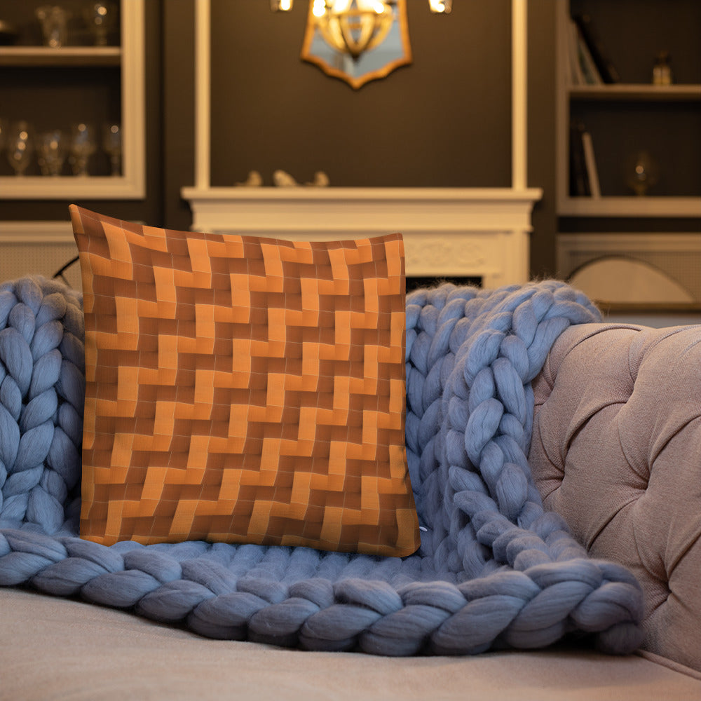 2-in-1 Premium Pillow (Burnt Orange Tiles / Lemon Snakes)