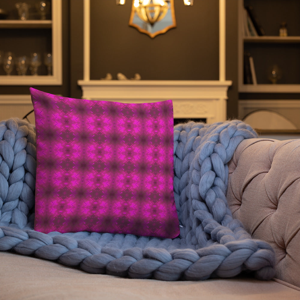 2-in-1 Premium Pillow (Fuchsia Parquet / Bubbles)