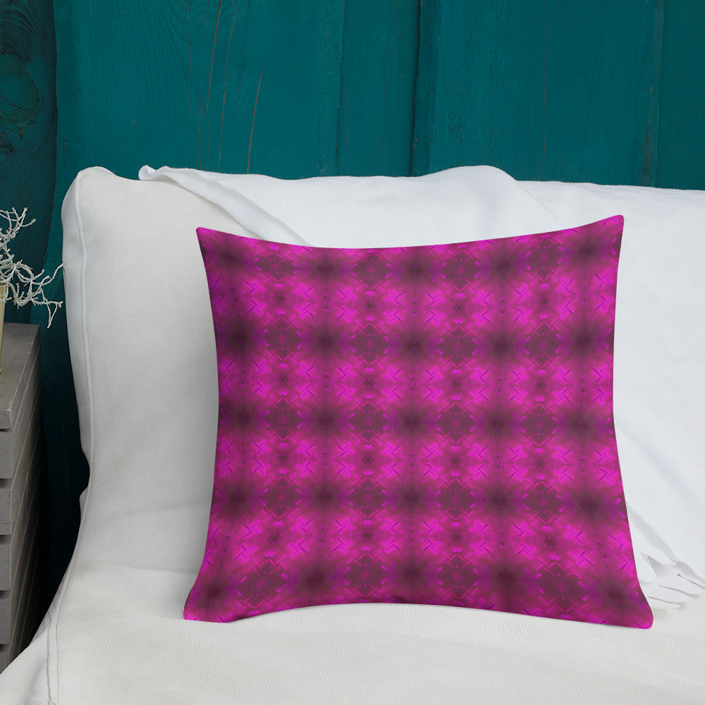 2-in-1 Premium Pillow (Fuchsia Parquet / Bubbles)