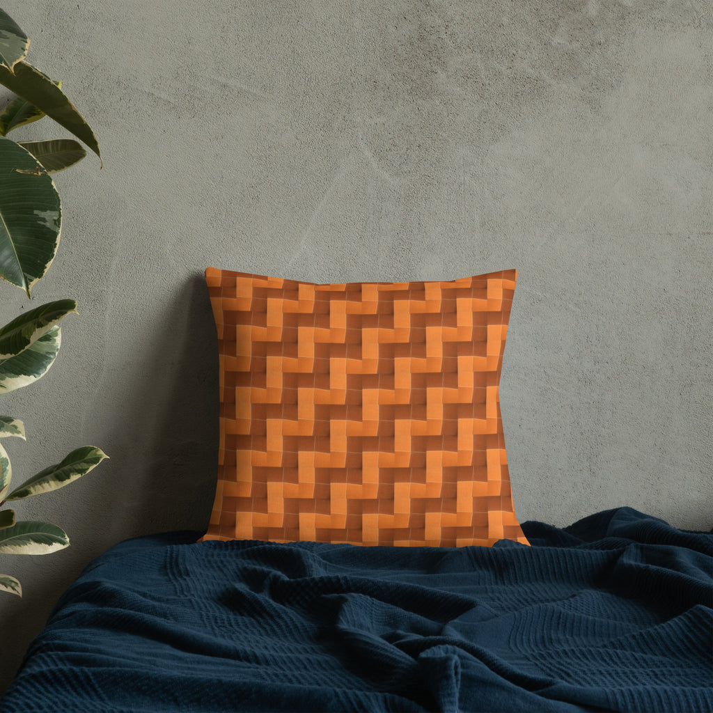 2-in-1 Premium Pillow (Burnt Orange Tiles / Lemon Snakes)