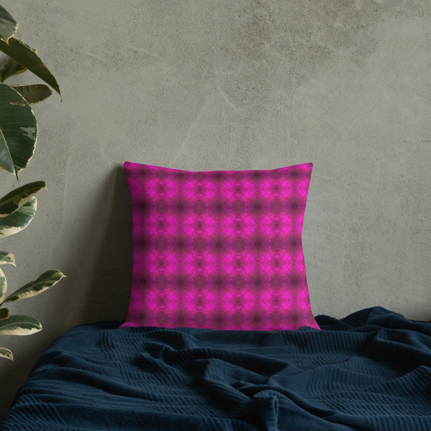 2-in-1 Premium Pillow (Fuchsia Parquet / Bubbles)