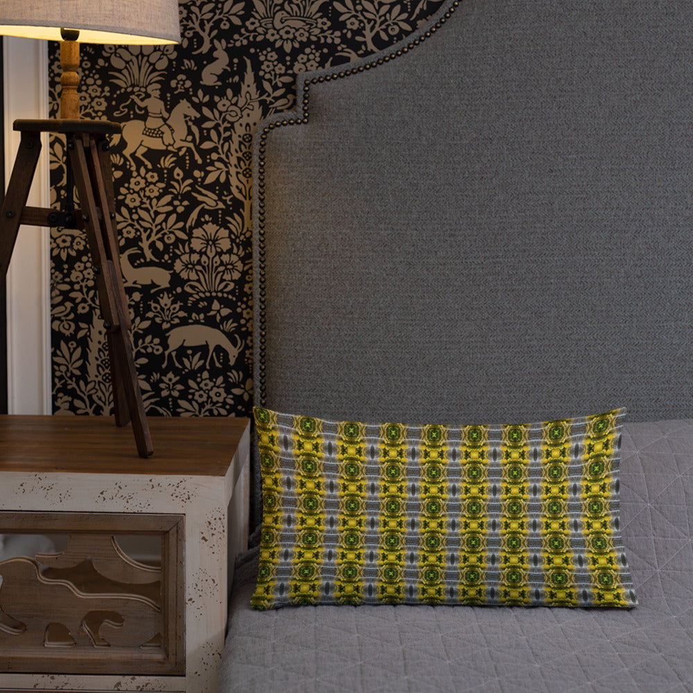 2-in-1 Premium Pillow (Burnt Orange Tiles / Lemon Snakes)