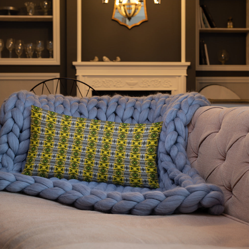 2-in-1 Premium Pillow (Burnt Orange Tiles / Lemon Snakes)