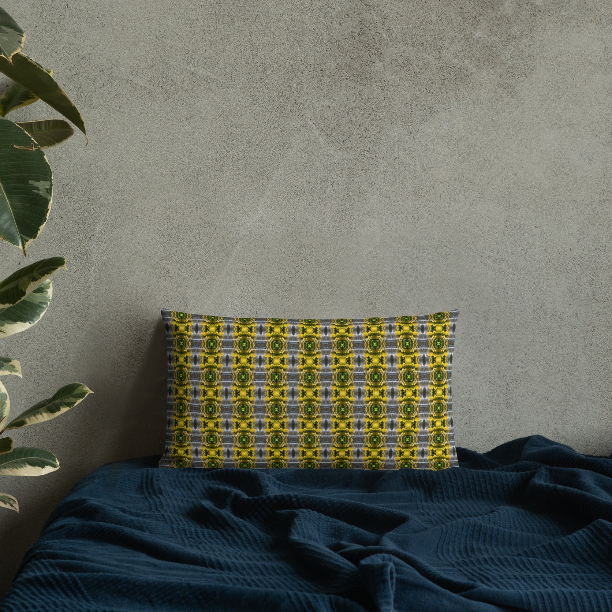 2-in-1 Premium Pillow (Burnt Orange Tiles / Lemon Snakes)
