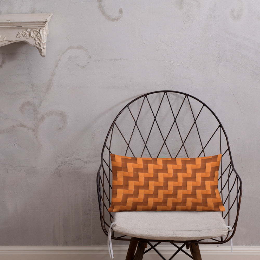 2-in-1 Premium Pillow (Burnt Orange Tiles / Lemon Snakes)