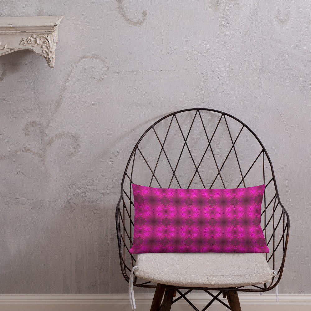2-in-1 Premium Pillow (Fuchsia Parquet / Bubbles)