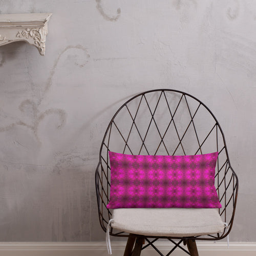 2-in-1 Premium Pillow (Fuchsia Parquet / Bubbles)