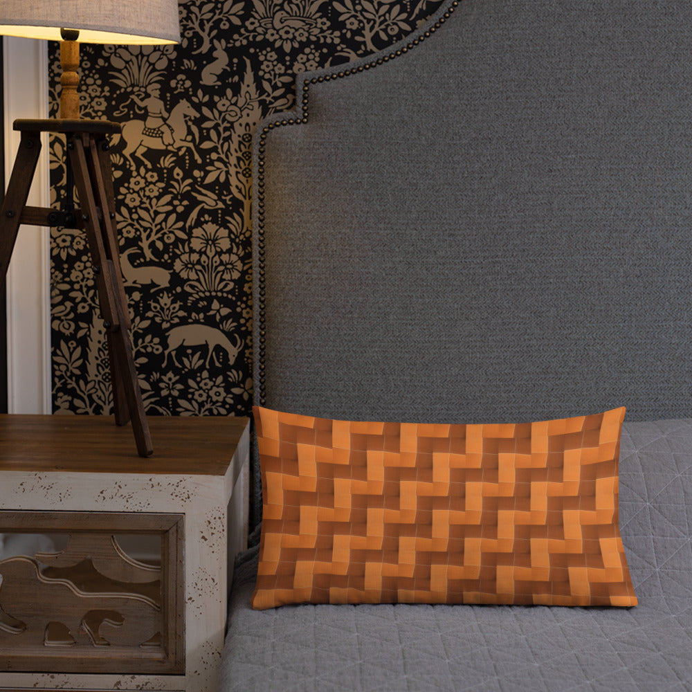 2-in-1 Premium Pillow (Burnt Orange Tiles / Lemon Snakes)