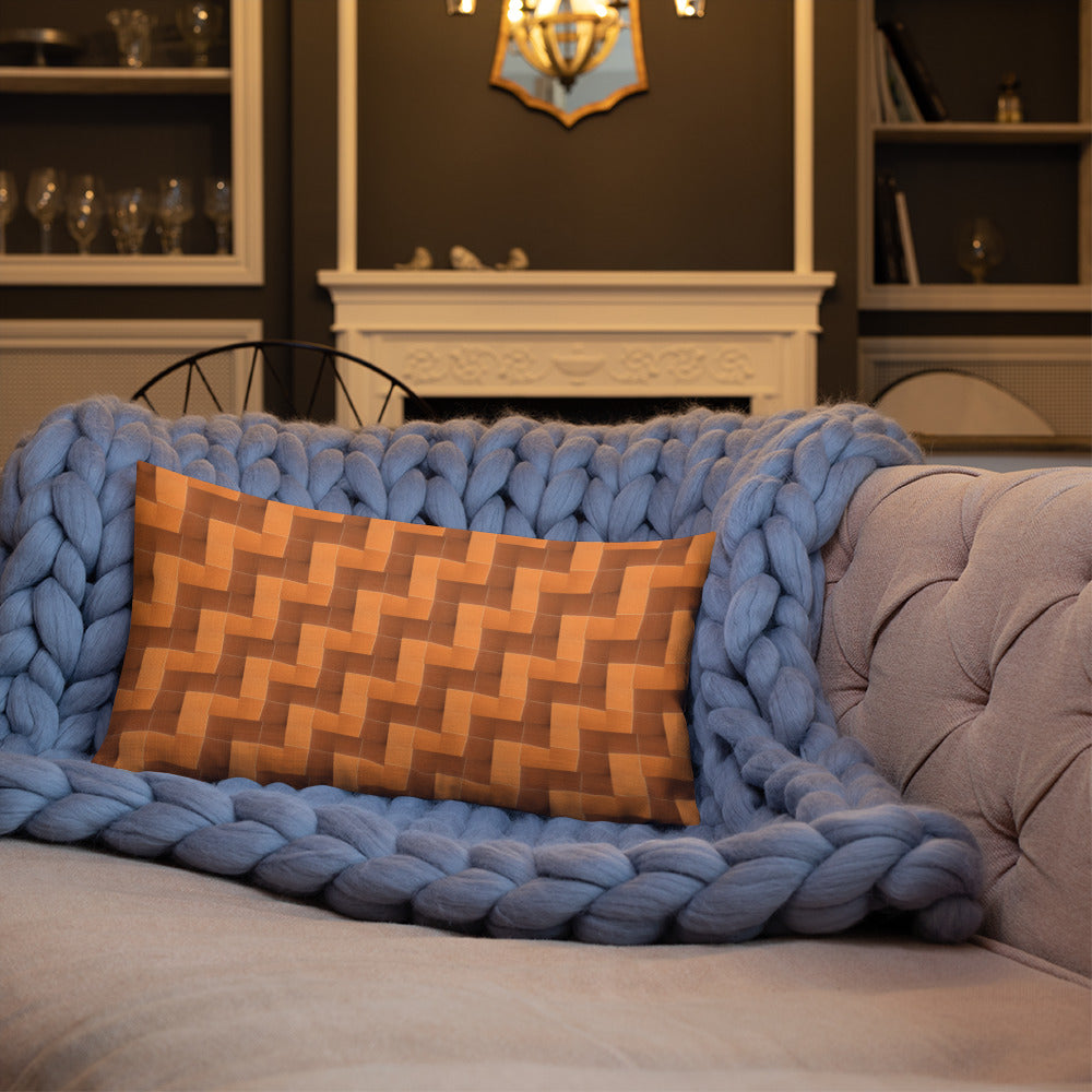 2-in-1 Premium Pillow (Burnt Orange Tiles / Lemon Snakes)