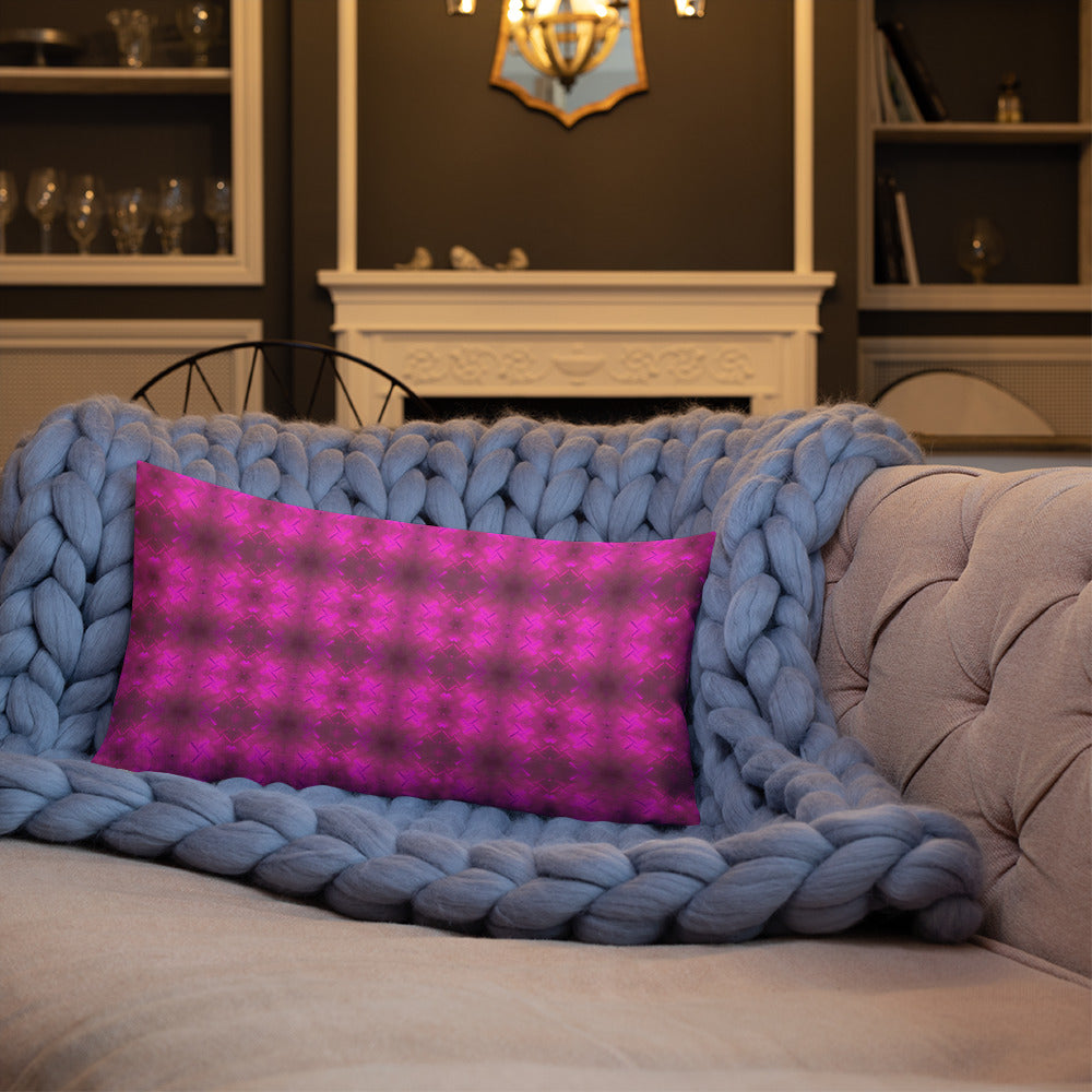 2-in-1 Premium Pillow (Fuchsia Parquet / Bubbles)