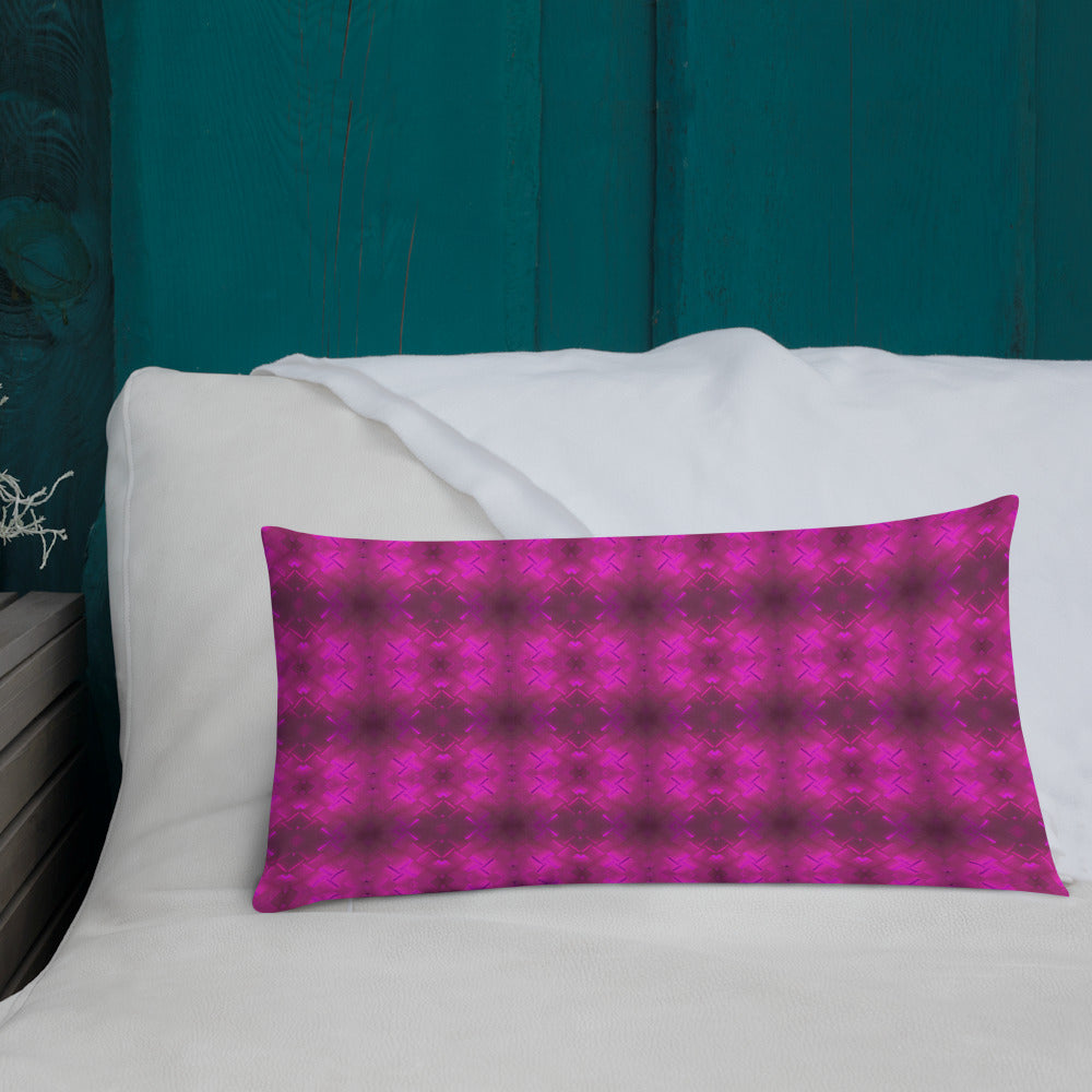 2-in-1 Premium Pillow (Fuchsia Parquet / Bubbles)