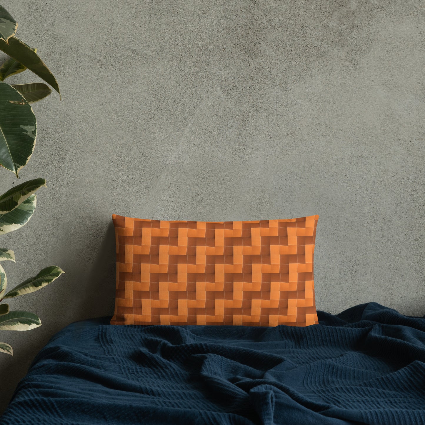 2-in-1 Premium Pillow (Burnt Orange Tiles / Lemon Snakes)