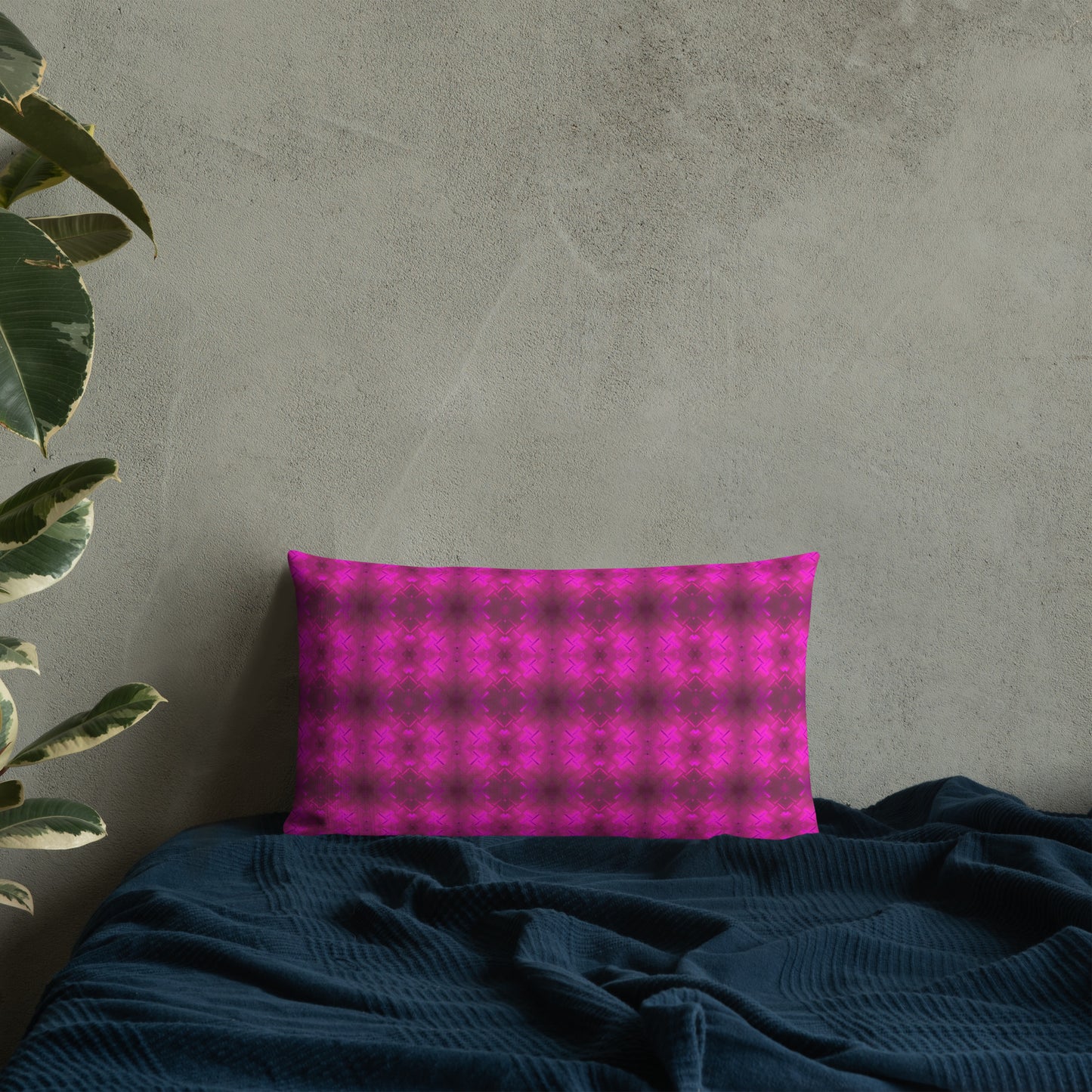 2-in-1 Premium Pillow (Fuchsia Parquet / Bubbles)