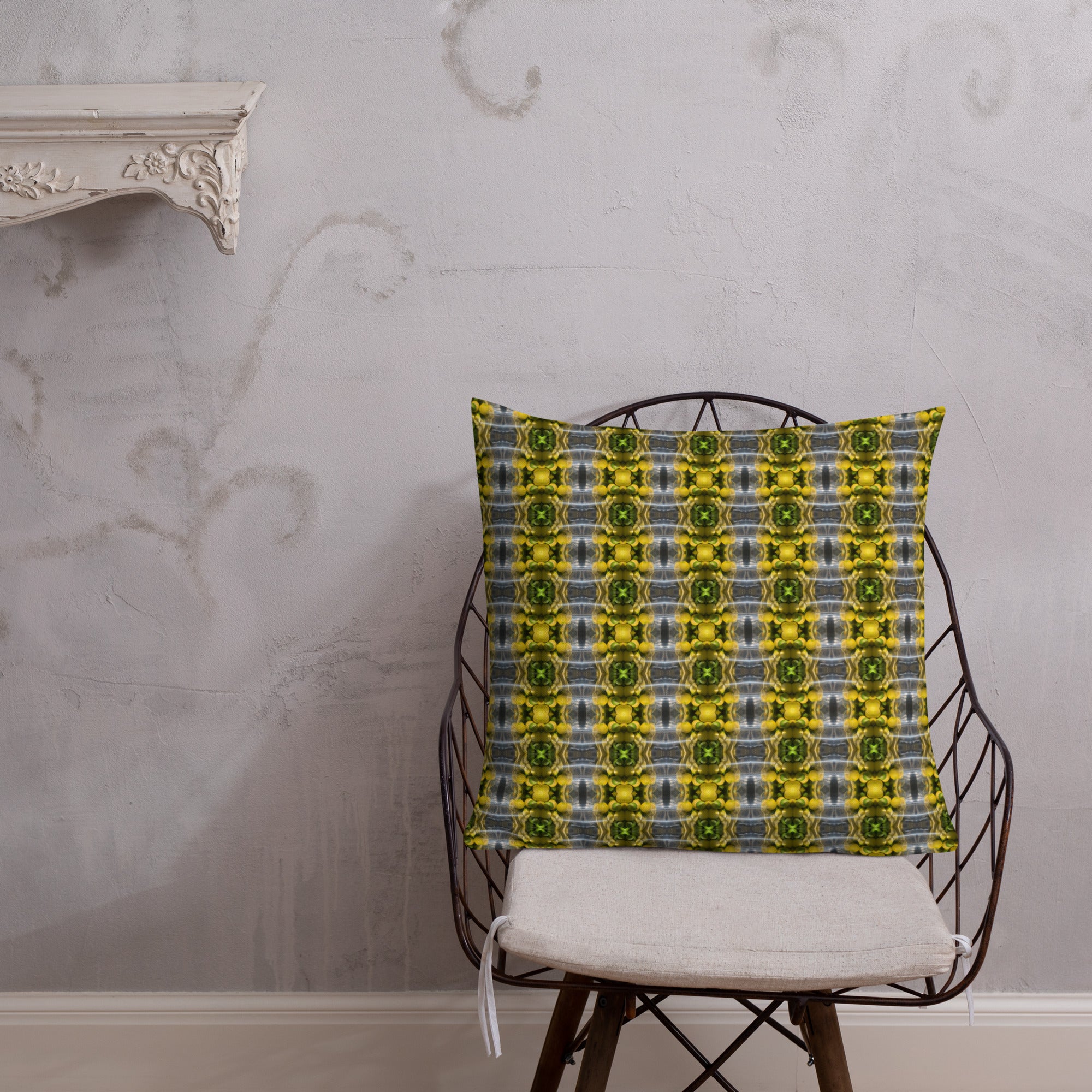 2-in-1 Premium Pillow (Burnt Orange Tiles / Lemon Snakes)