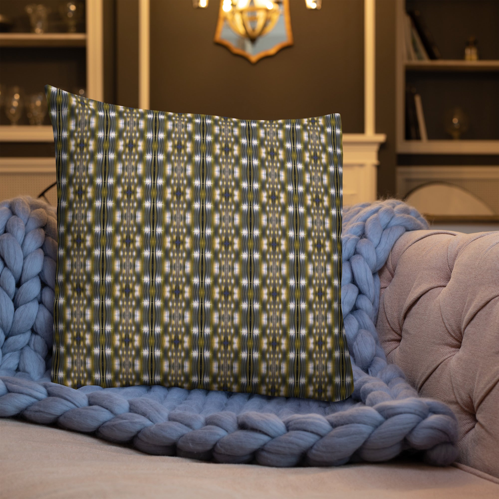 2-in-1 Premium Pillow (Black & Tan No. 3 / Yellow Accordion)