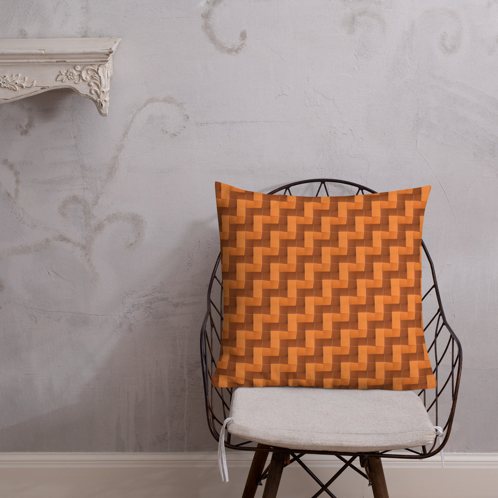 2-in-1 Premium Pillow (Burnt Orange Tiles / Lemon Snakes)