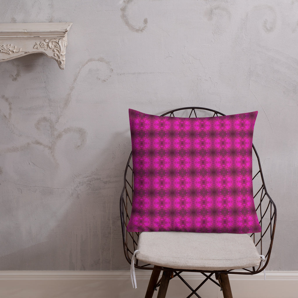 2-in-1 Premium Pillow (Fuchsia Parquet / Bubbles)