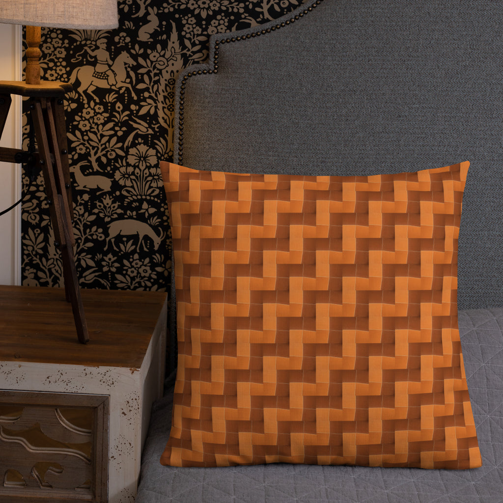 2-in-1 Premium Pillow (Burnt Orange Tiles / Lemon Snakes)
