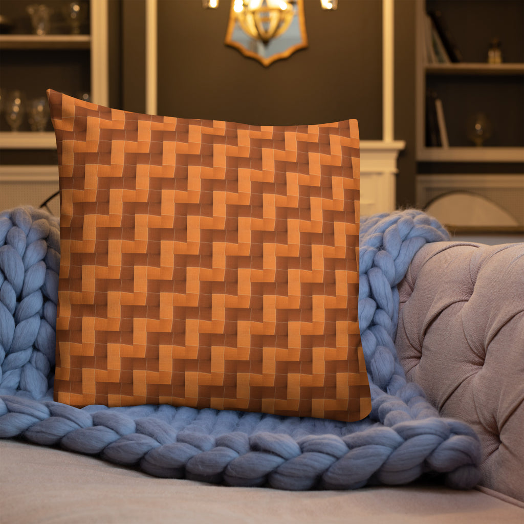 2-in-1 Premium Pillow (Burnt Orange Tiles / Lemon Snakes)