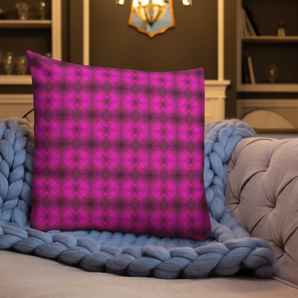 2-in-1 Premium Pillow (Fuchsia Parquet / Bubbles)