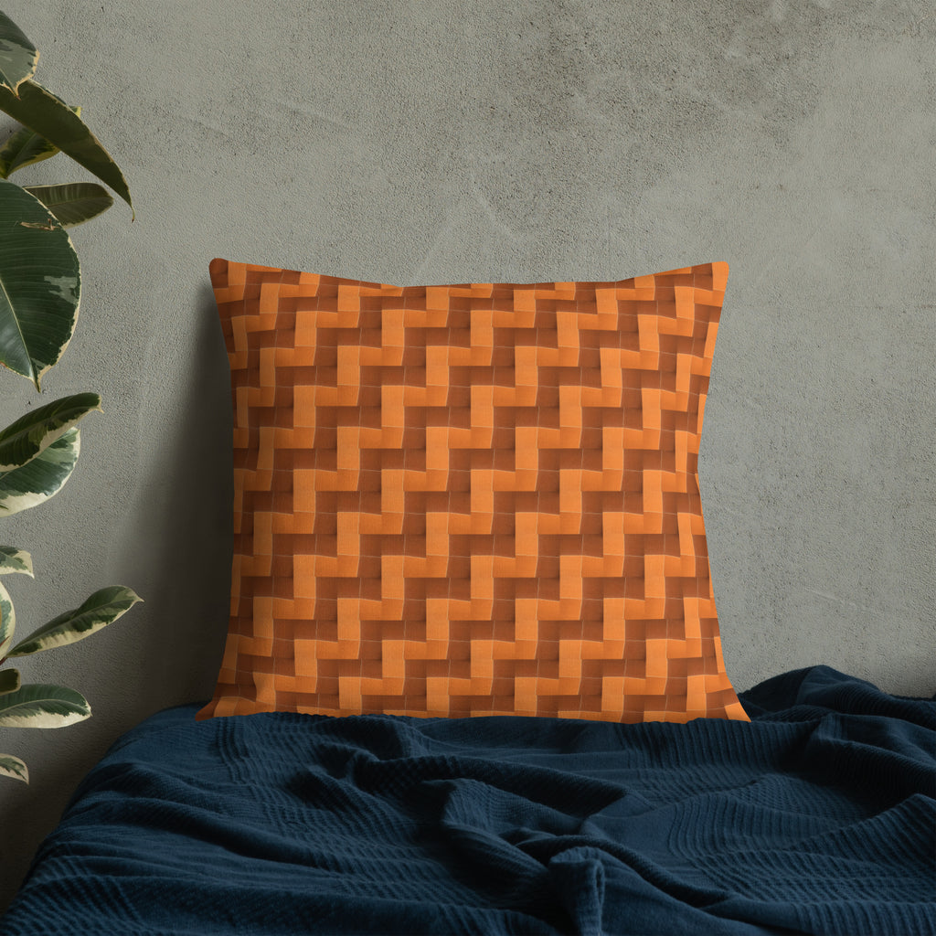 2-in-1 Premium Pillow (Burnt Orange Tiles / Lemon Snakes)