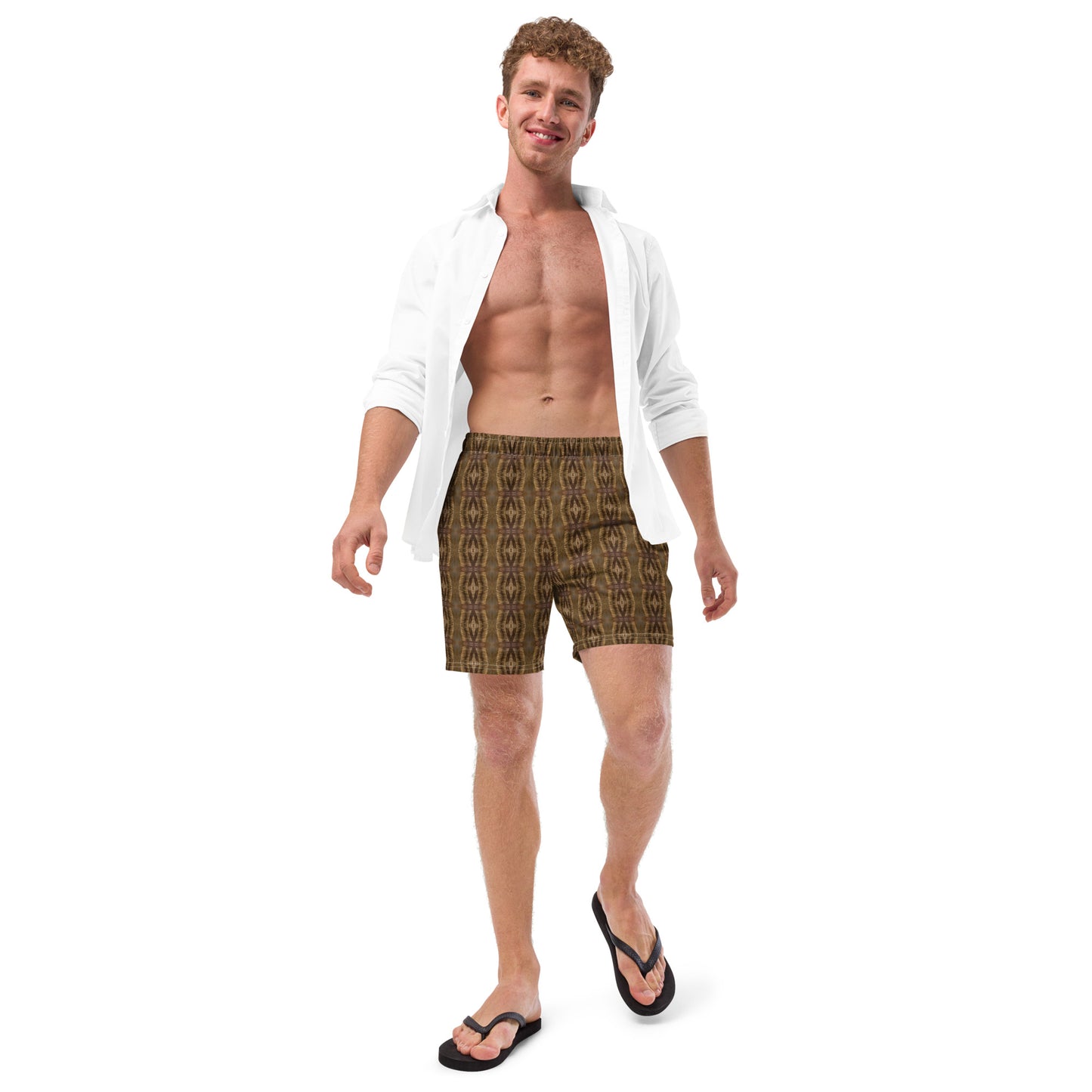 Eco-friendly Swim Trunks (Tiki Palm)