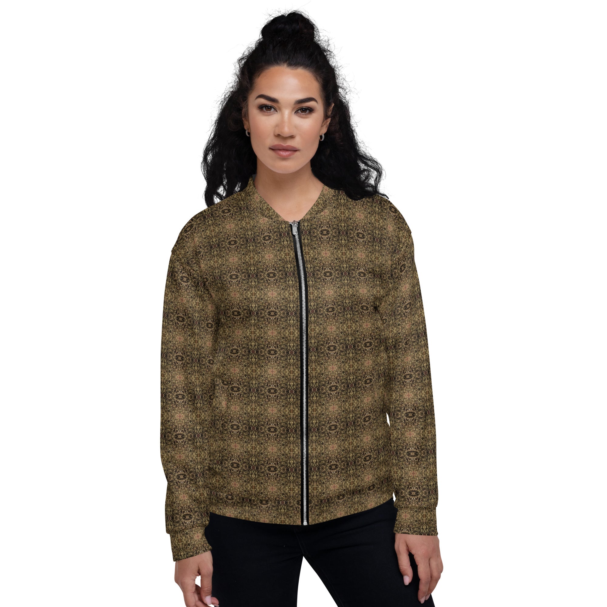 Unisex Bomber Jacket (Olive Stix)