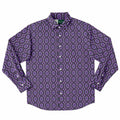 Long Sleeve Button Down Shirt (Violet Rings)