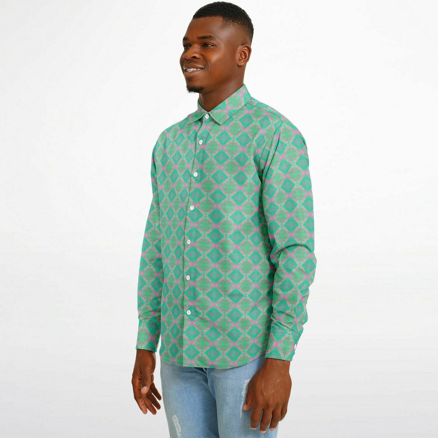 Long Sleeve Button Down Shirt (Electric Dream)