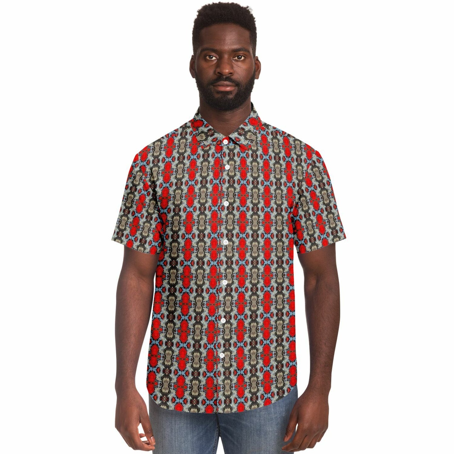 Short Sleeve Button Down Shirt (Modern Paisley)