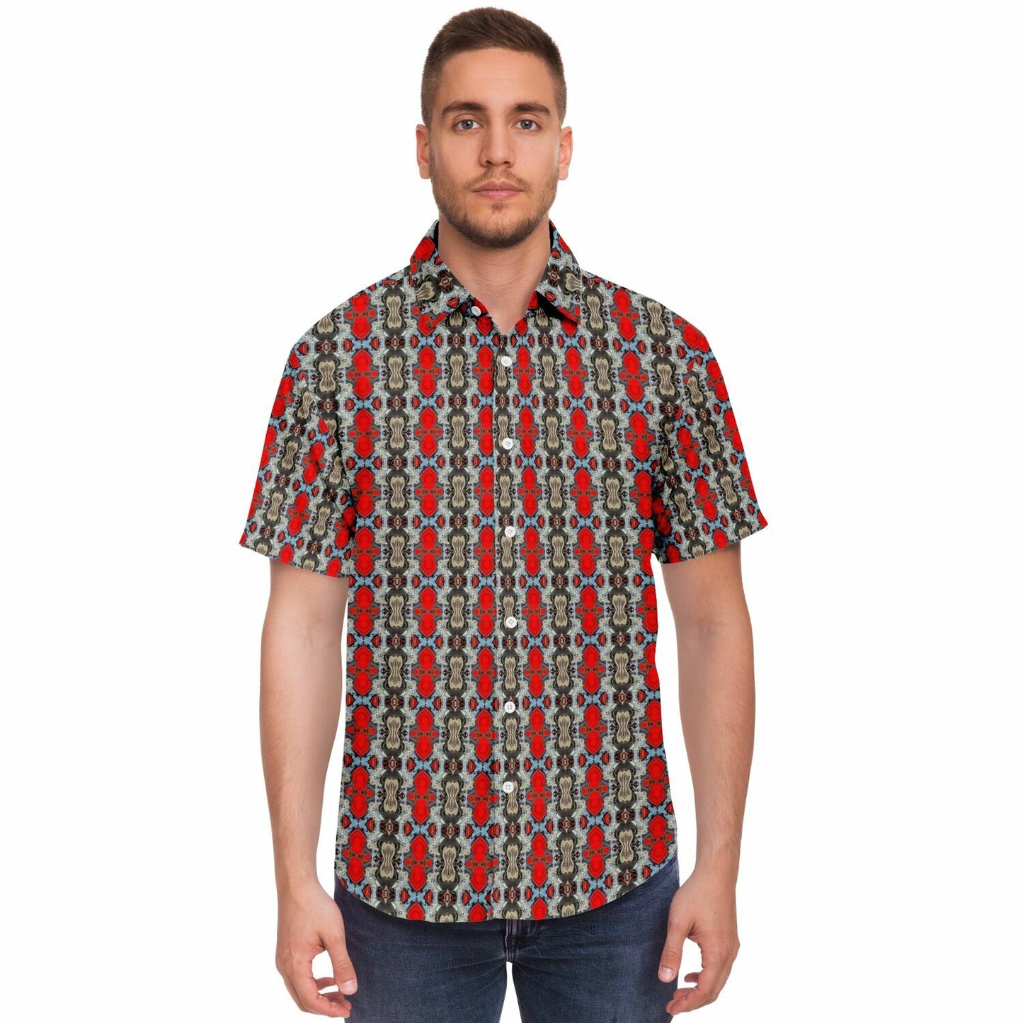 Short Sleeve Button Down Shirt (Modern Paisley)