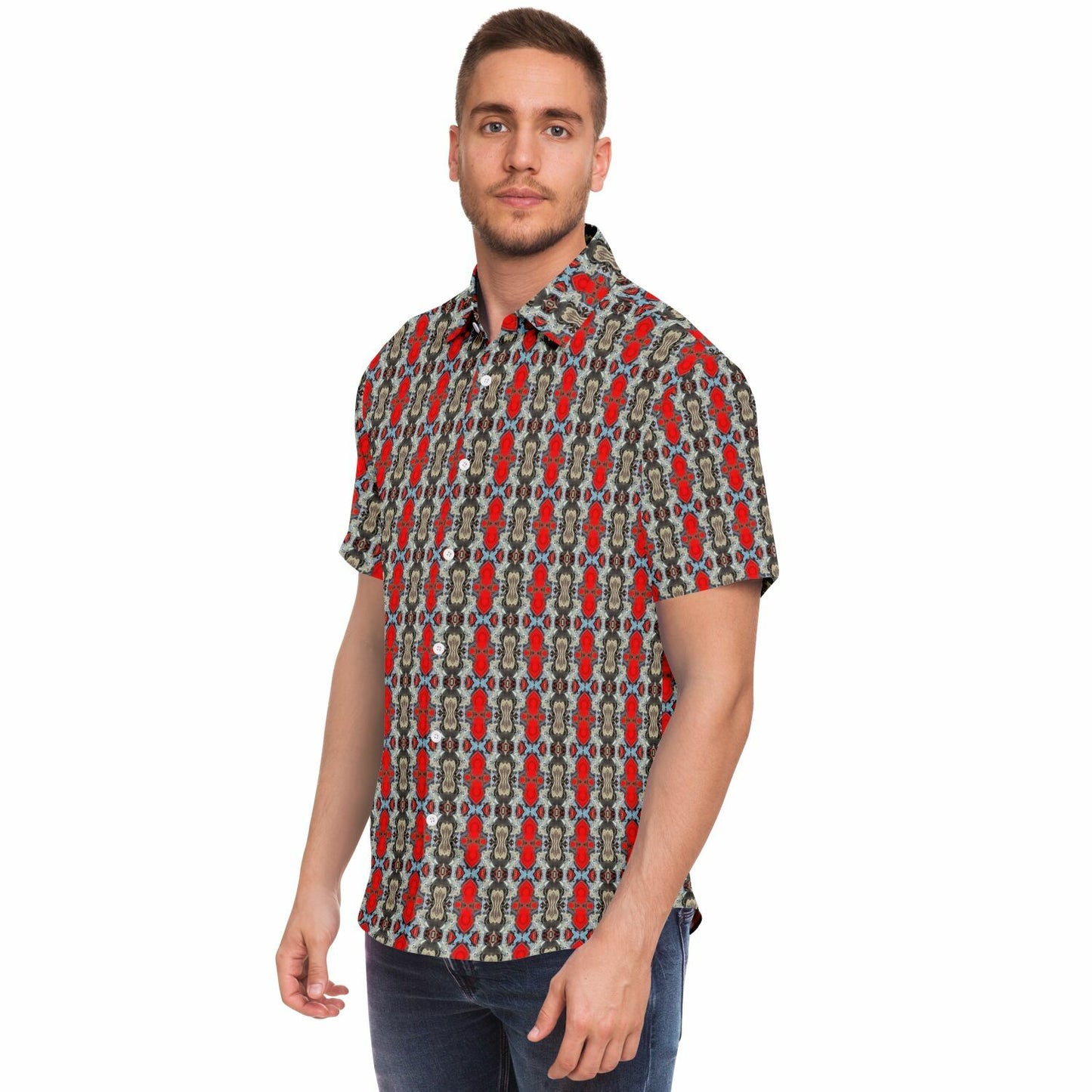 Short Sleeve Button Down Shirt (Modern Paisley)