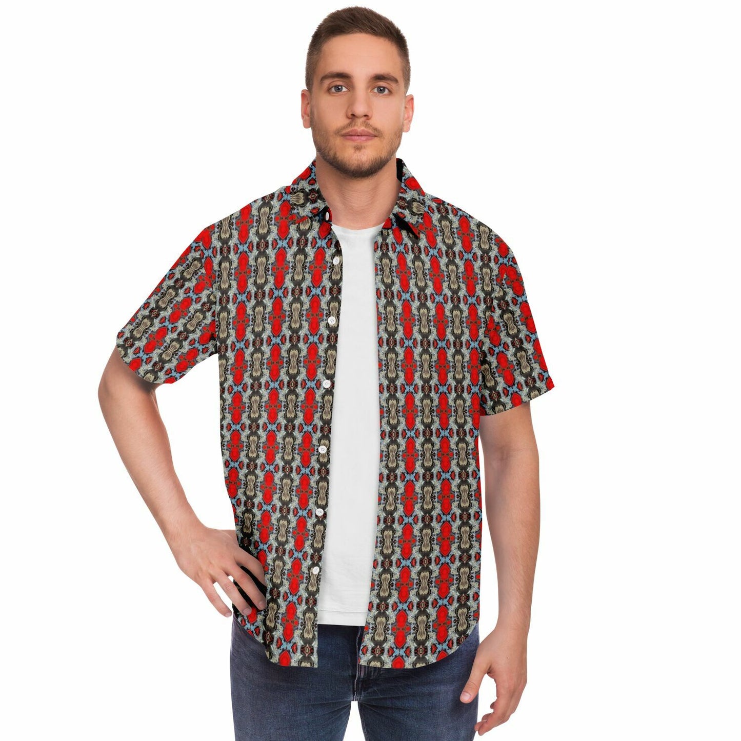 Short Sleeve Button Down Shirt (Modern Paisley)