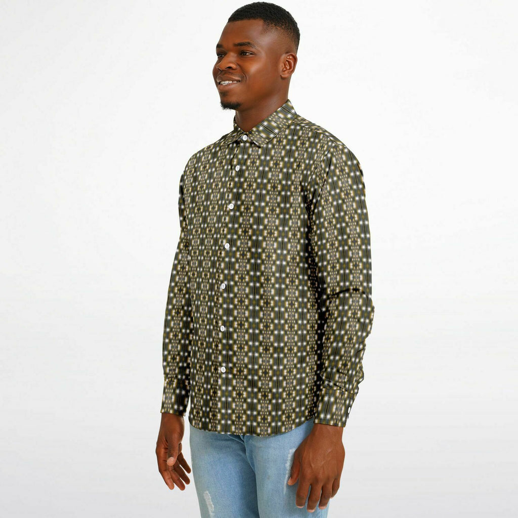 Long Sleeve Button Down Shirt (Yellow Accordion)