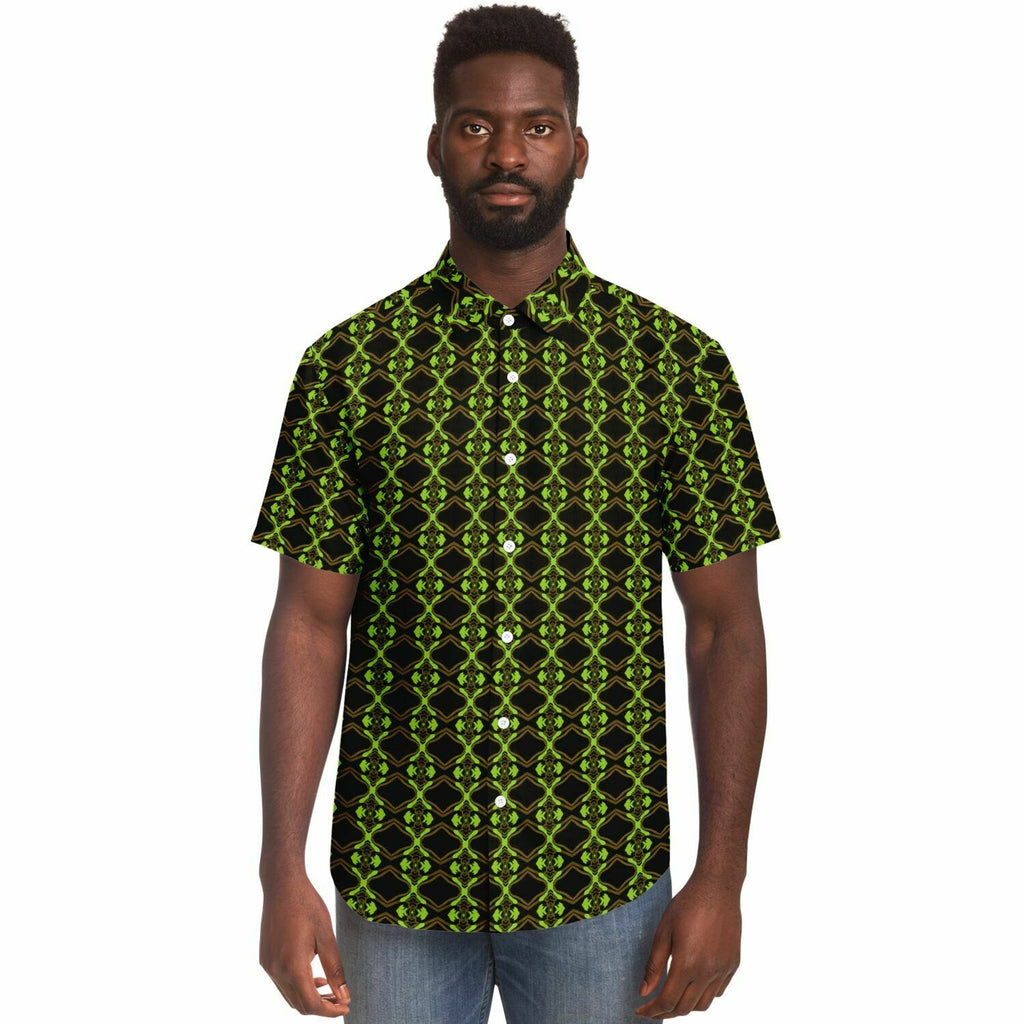 Short Sleeve Button Down Shirt (Neon Trees No. 1)