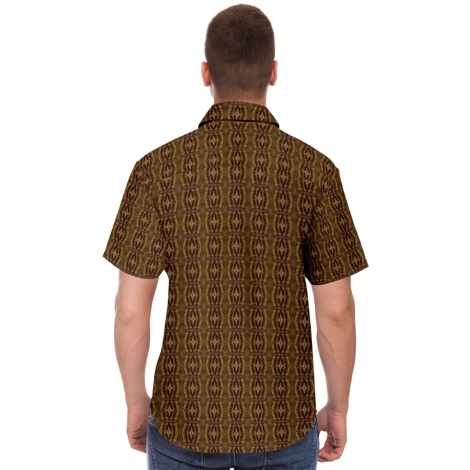 Short Sleeve Button Down Shirt (Tiki Palm)
