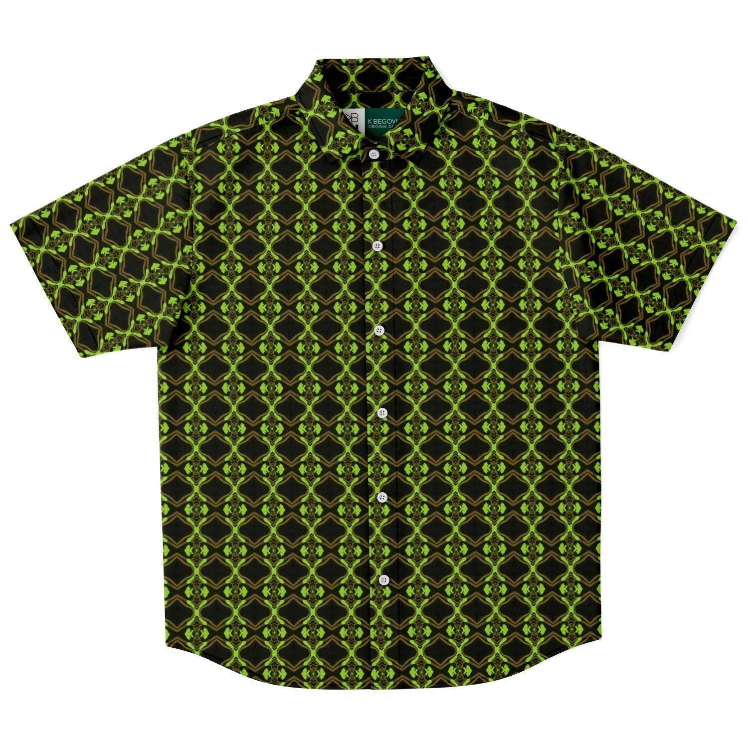 Short Sleeve Button Down Shirt (Neon Trees No. 1)