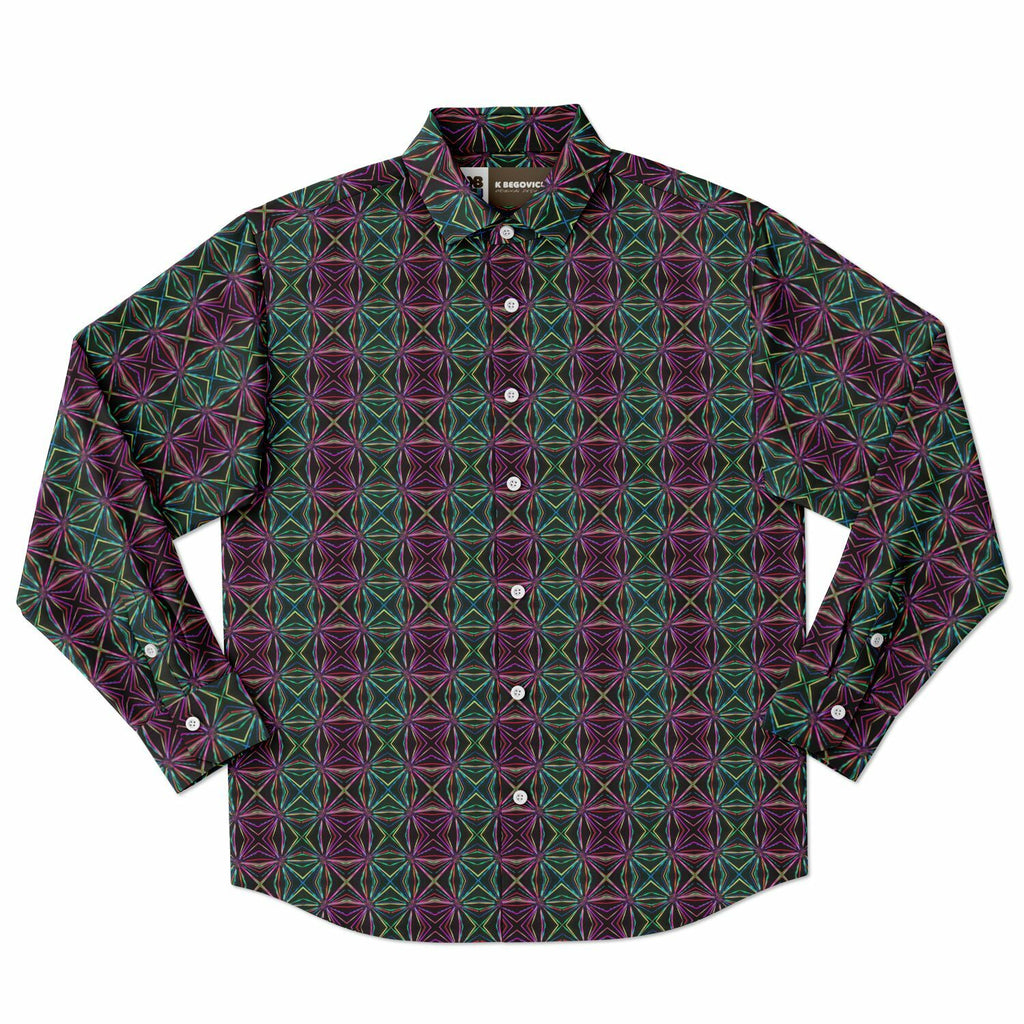 Long Sleeve Button Down Shirt (Neuron Dance)