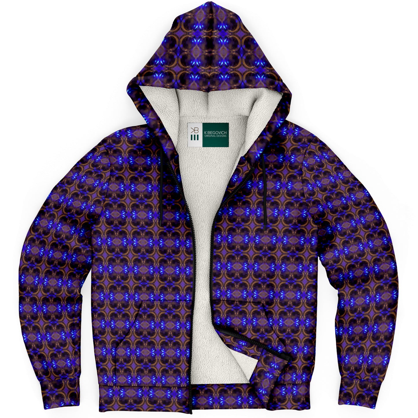 Lined Zip Hoodie (Cobalt Bubble)