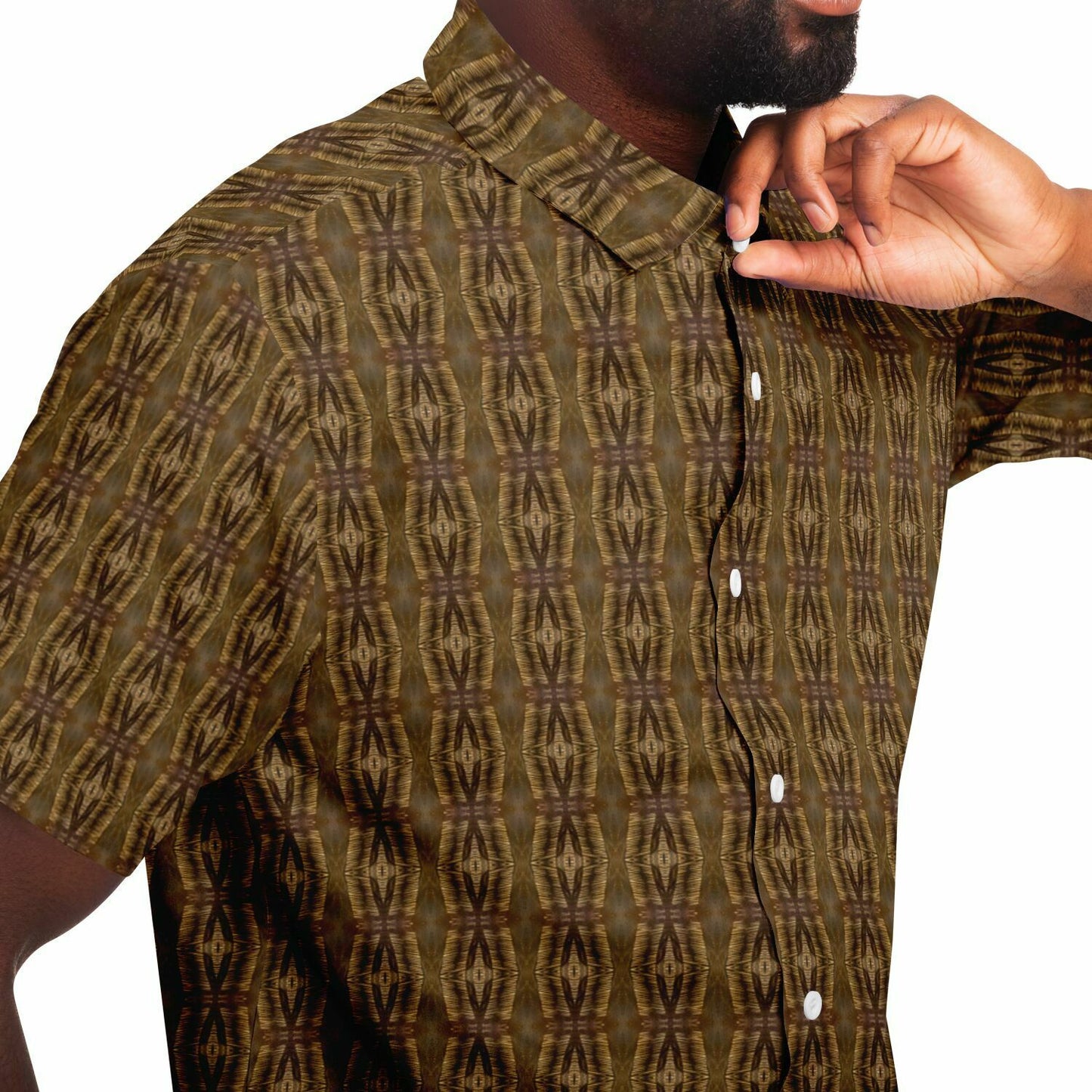 Short Sleeve Button Down Shirt (Tiki Palm)