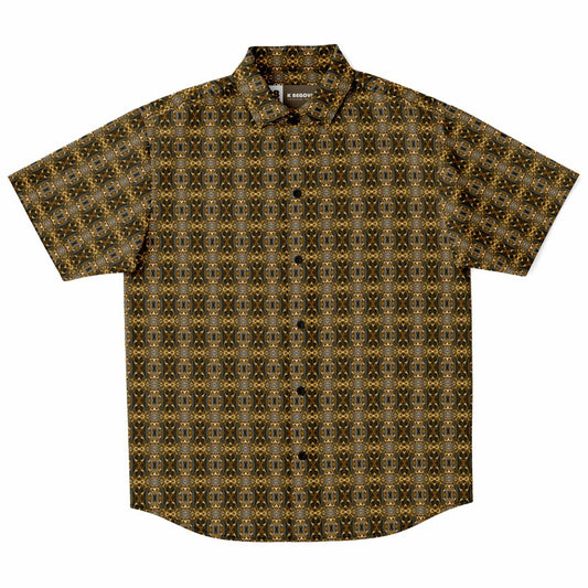 Short Sleeve Button Down Shirt (Golden Blossom)