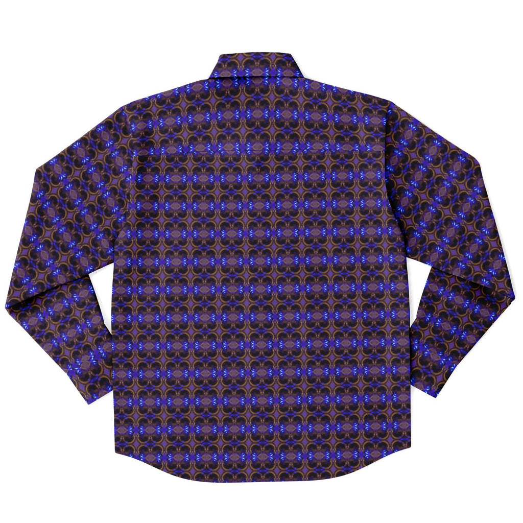 Long Sleeve Button Down Shirt (Cobalt Bubble)