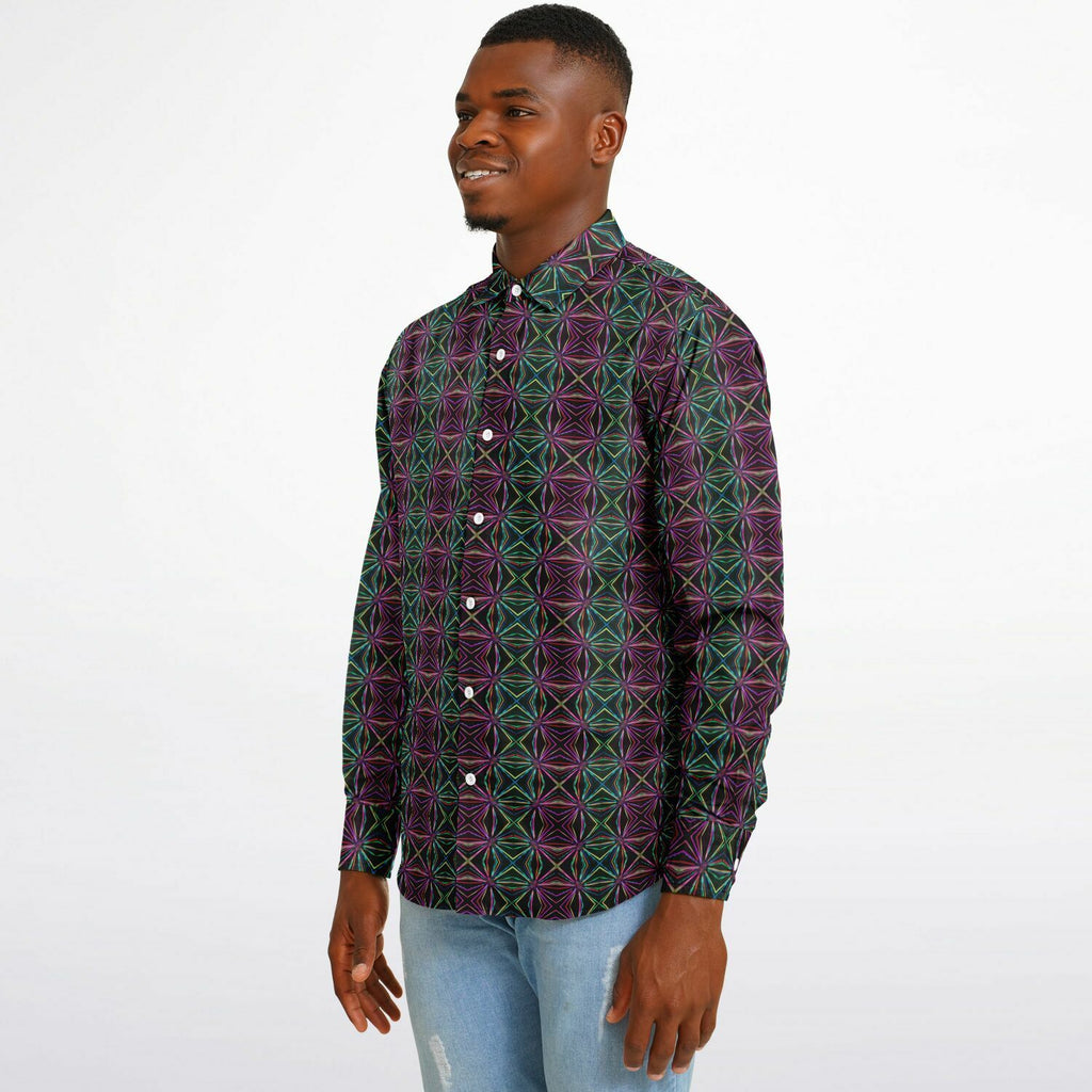 Long Sleeve Button Down Shirt (Neuron Dance)