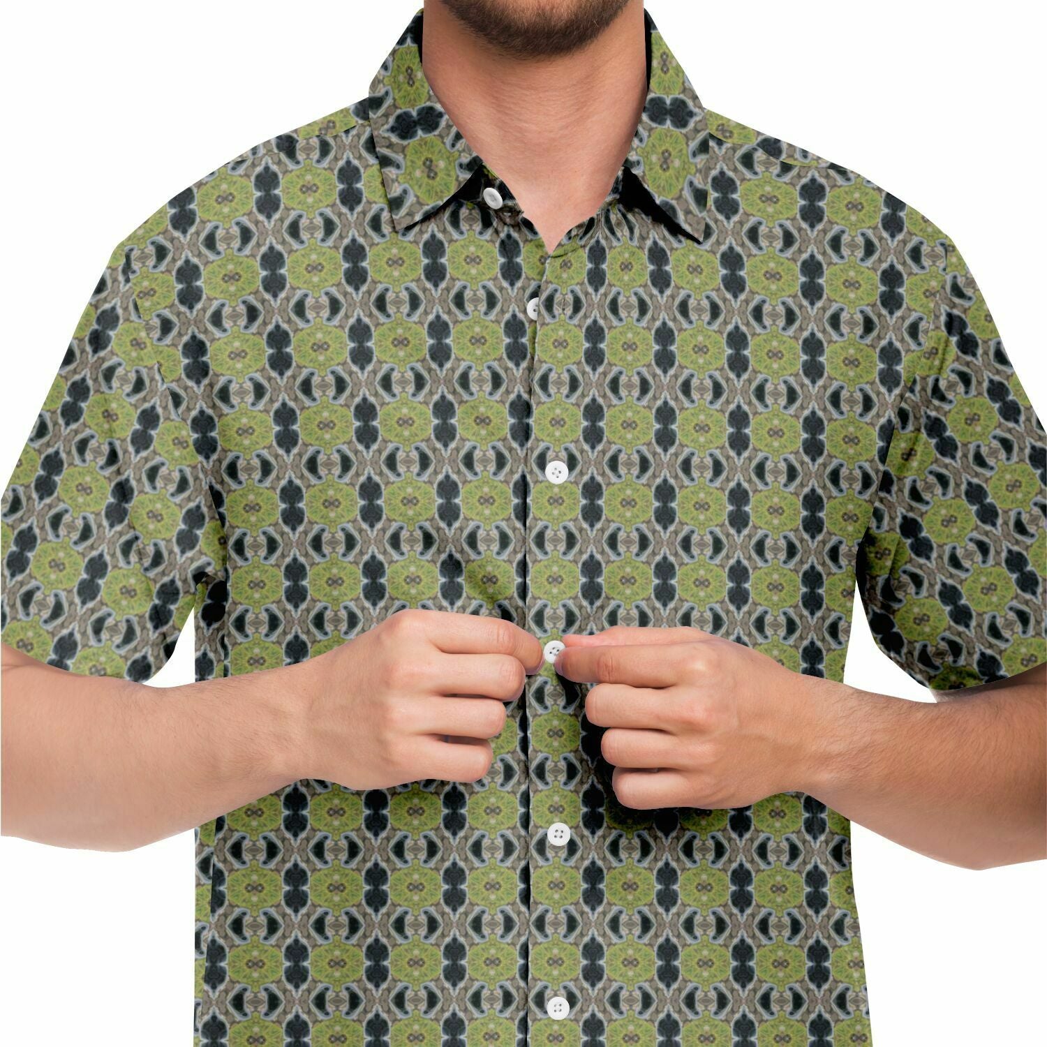 Short Sleeve Button Down Shirt (Glass Block No. 3)