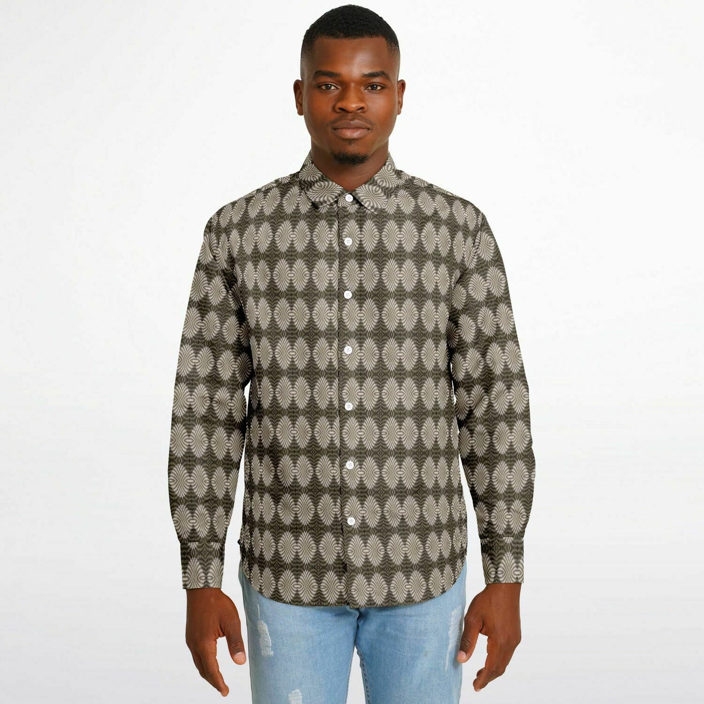 Long Sleeve Button Down Shirt - (Hypno)