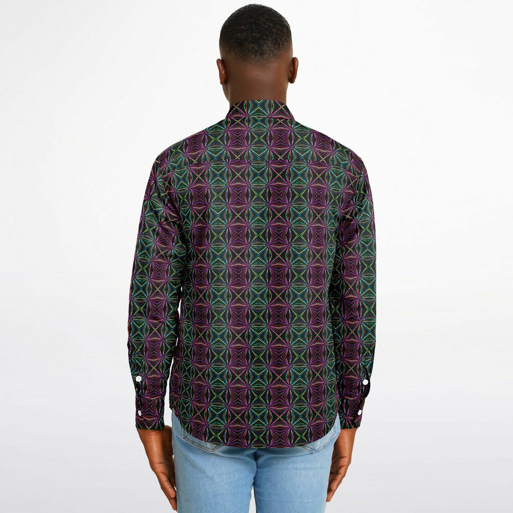 Long Sleeve Button Down Shirt (Neuron Dance)