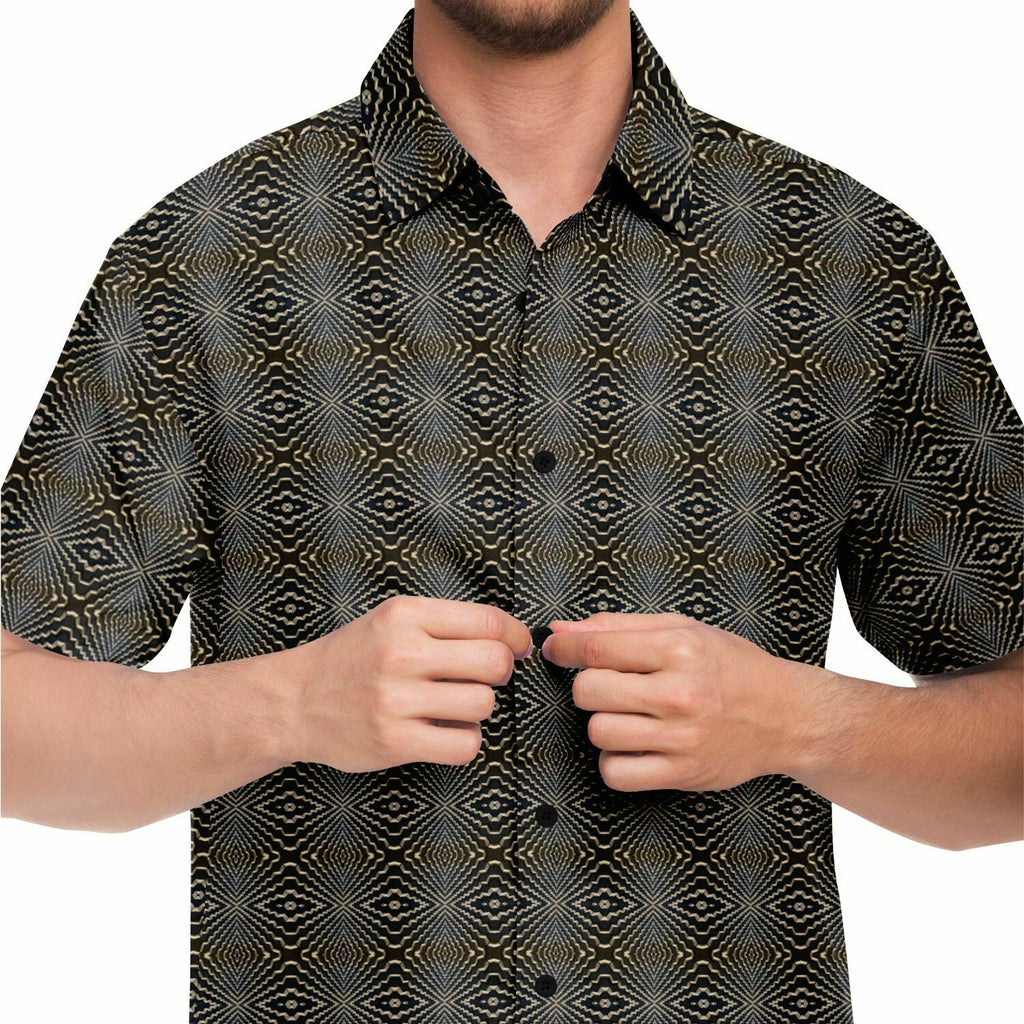 Short Sleeve Button Down Shirt (Tetris)