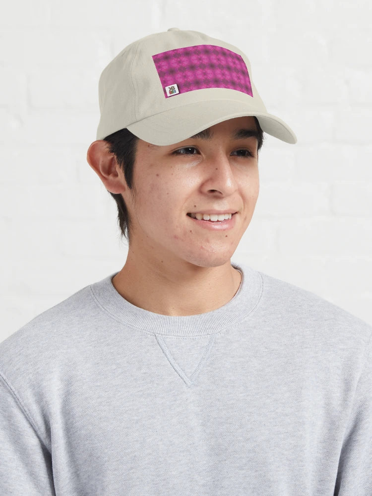 Beige Unstructured Cap (Fuchsia Parquet)
