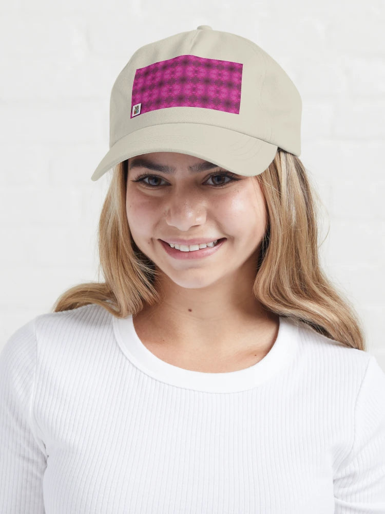 Beige Unstructured Cap (Fuchsia Parquet)